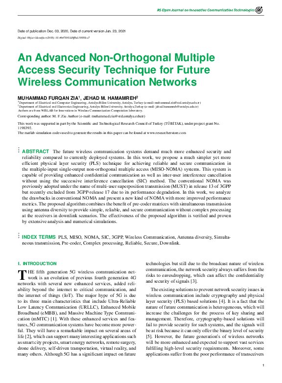(PDF) An Advanced Non-Orthogonal Multiple Access Security Technique for ...