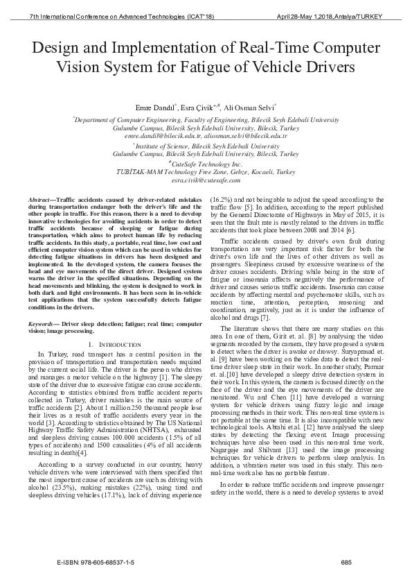 (PDF) Design and Implementation of Real-Time Computer Vision System for ...