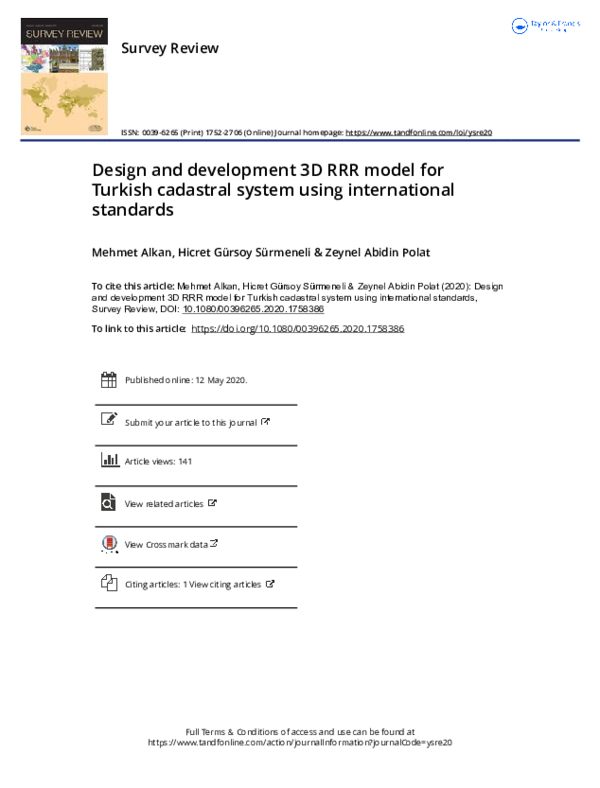 (PDF) Design and development 3D RRR model for Turkish cadastral system ...