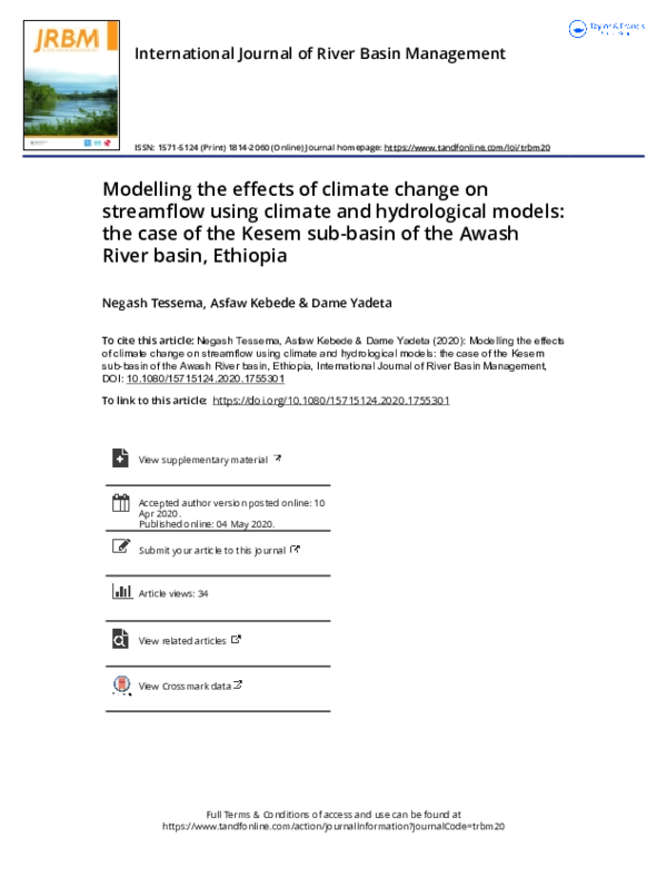 (PDF) Modelling the effects of climate change on streamflow