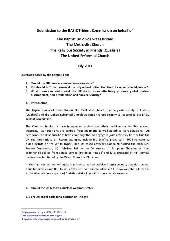 (PDF) Submission to the BASIC Trident Commission
