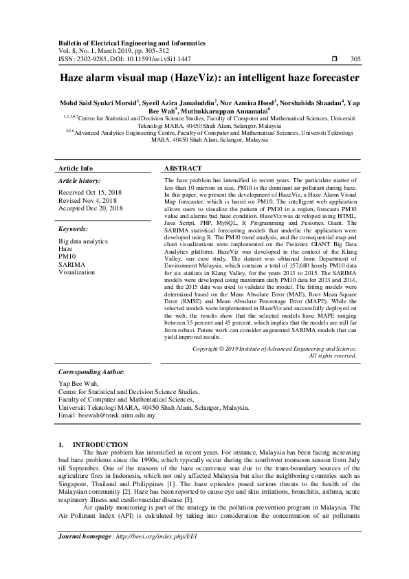 (PDF) Haze alarm visual map (HazeViz): an intelligent haze forecaster