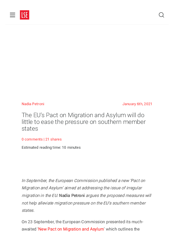 (PDF) The EU's Pact on Migration and Asylum will do little to ease the ...