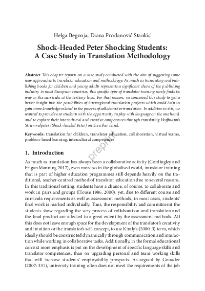 (PDF) Shock-Headed Peter Shocking Students: A Case Study in Translation ...