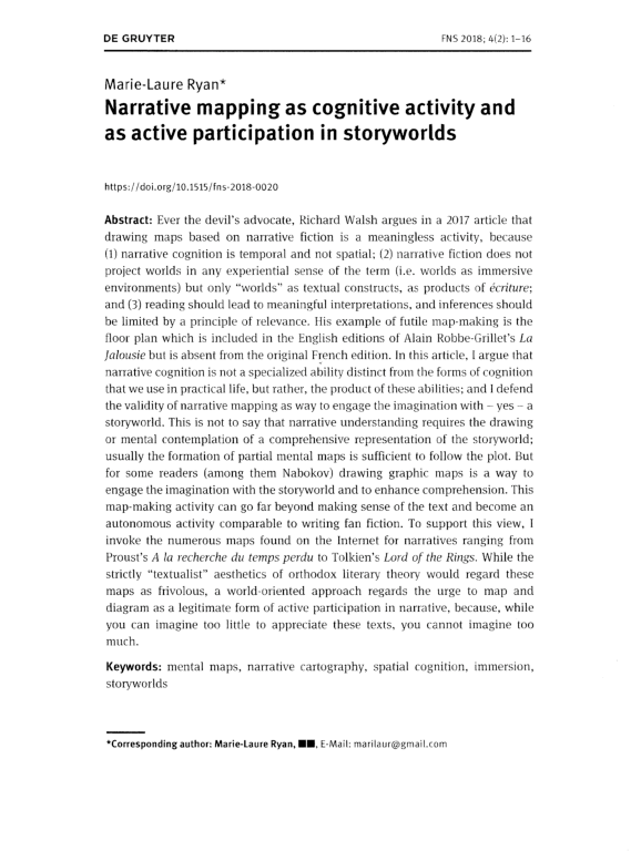 (PDF) Narrative mapping as cognitive activity and as active ...