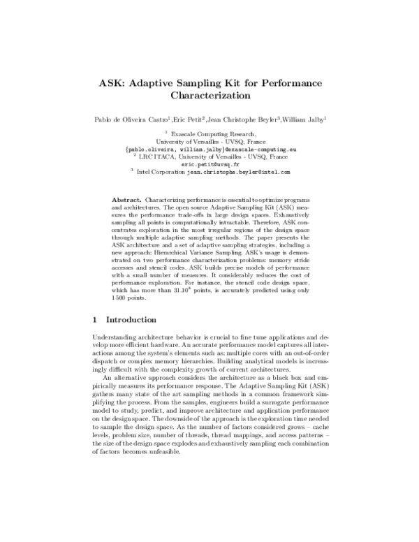 (PDF) ASK: Adaptive Sampling Kit for Performance Characterization