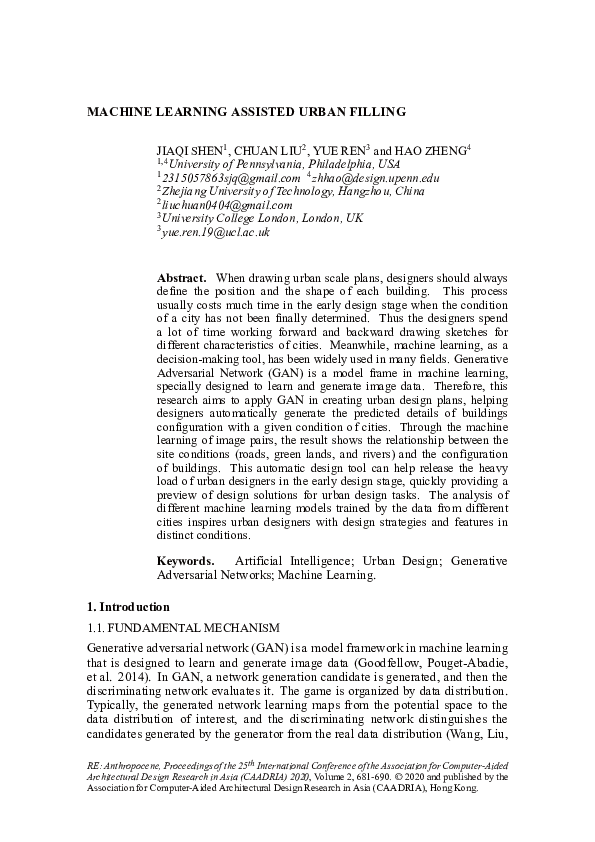 (PDF) Machine Learning Assisted Urban Filling