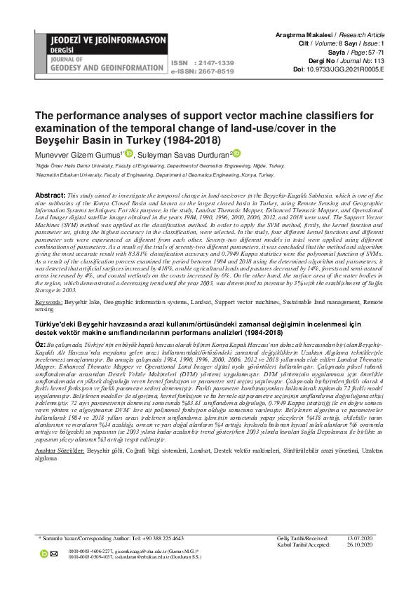 (PDF) The performance analyses of support vector machine classifiers ...