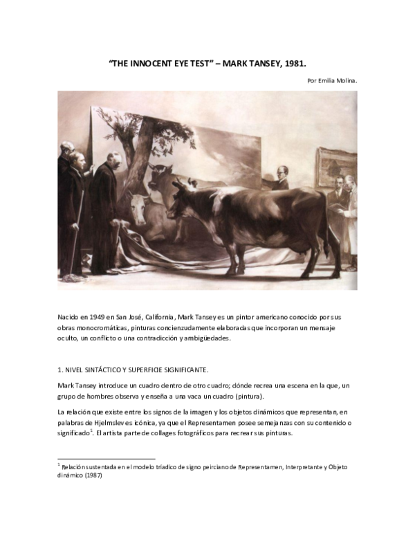 『The Innocent Eye Test』（Mark Tansey） Mark Tansey - The Innocent Eye Test - The Metropolitan Museum of Art