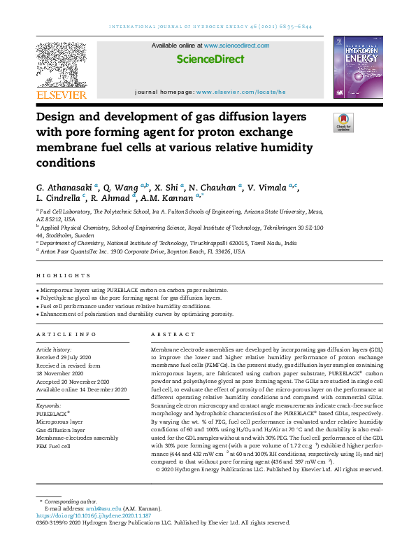 (PDF) Design and development of gas diffusion layers with pore forming ...