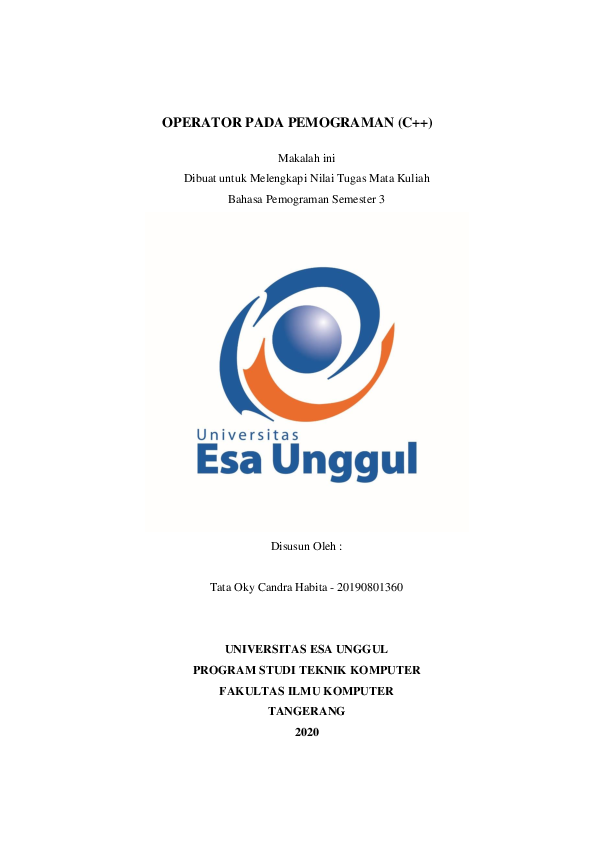 Pdf Operator Pada Pemograman C