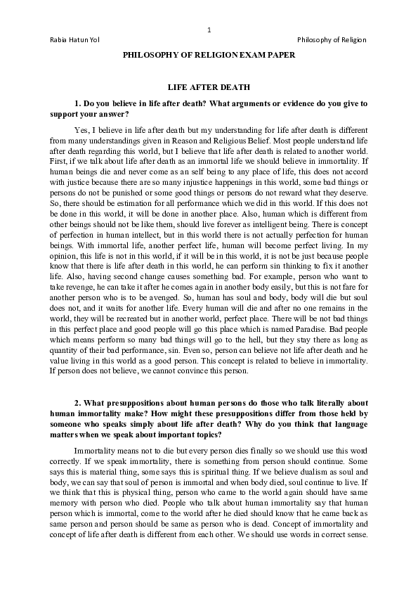 Реферат: Life After Death Essay Research Paper Is Реферат: Life After Death Essay Research Paper Is