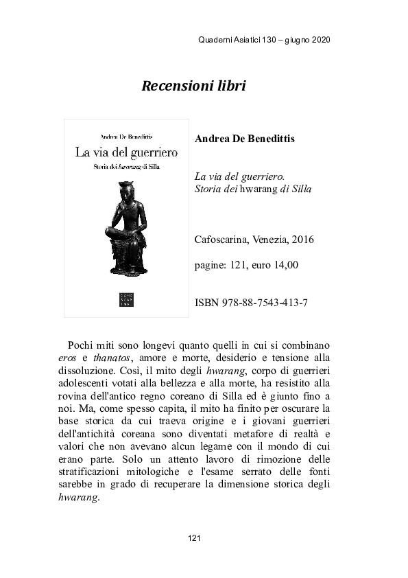 (PDF) Recensione Andrea De Benedittis, 