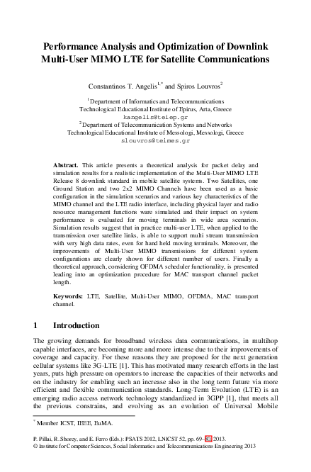 (PDF) Performance Analysis and Optimization of Downlink Multi-User MIMO ...