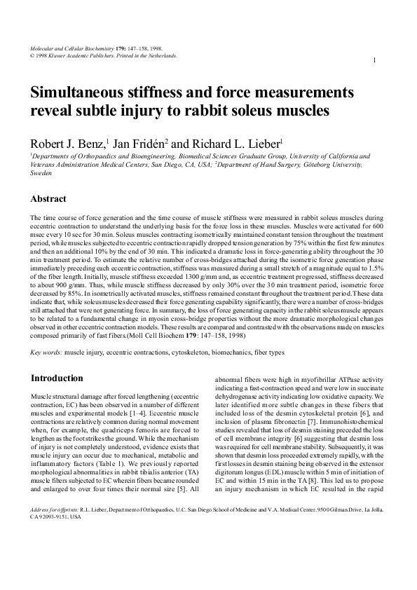 (PDF) Simultaneous stiffness and force measurements reveal subtle ...