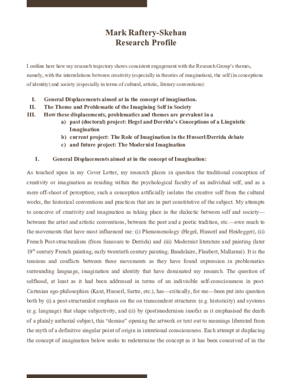 (DOC) Mark Raftery-Skehan Research Profile
