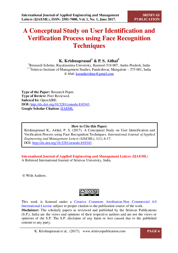 (PDF) A Conceptual Study on User Identification and Verification ...