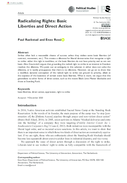 (PDF) Radicalizing Rights: Basic Liberties and Direct Action