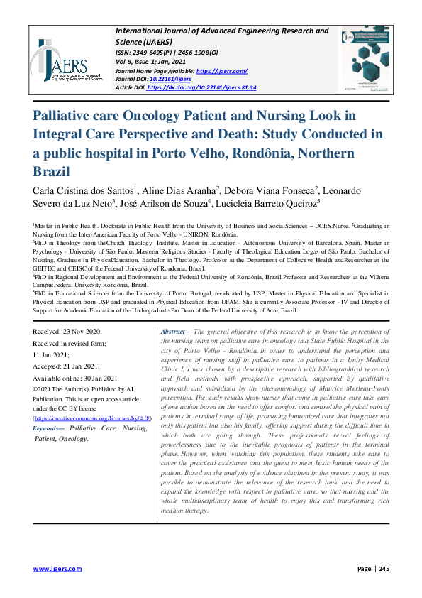 (PDF) Palliative care Oncology Patient and Nursing Look in Integral ...
