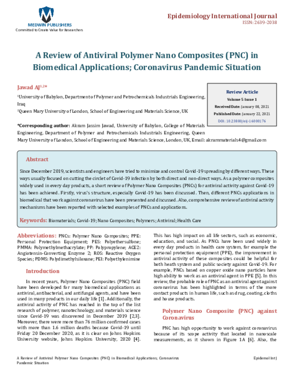 (PDF) A Review of Antiviral Polymer Nano Composites (PNC) in Biomedical ...