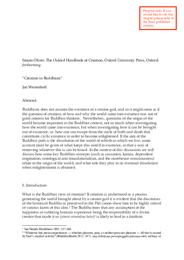 (PDF) Creation in Buddhism