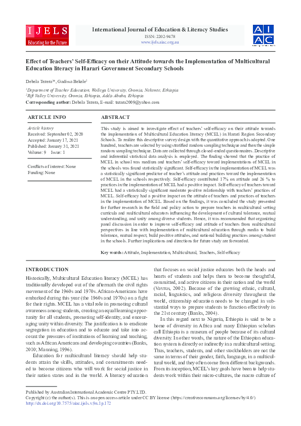 (PDF) Effect of Teachers’ Self-Efficacy on their Attitude towards the ...