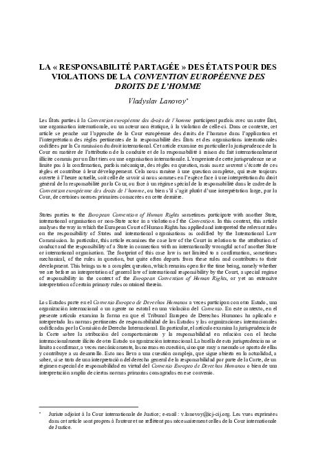 Juridiction extraterritoriale des États parties à la CEDH