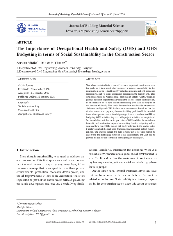 (PDF) The Importance of Occupational Health and Safety (OHS) and OHS ...