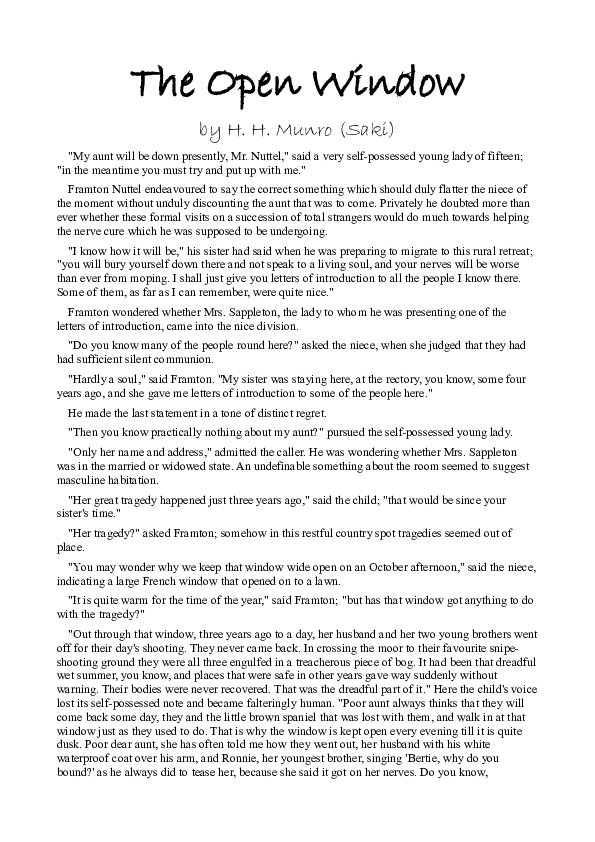(PDF) The Open Window