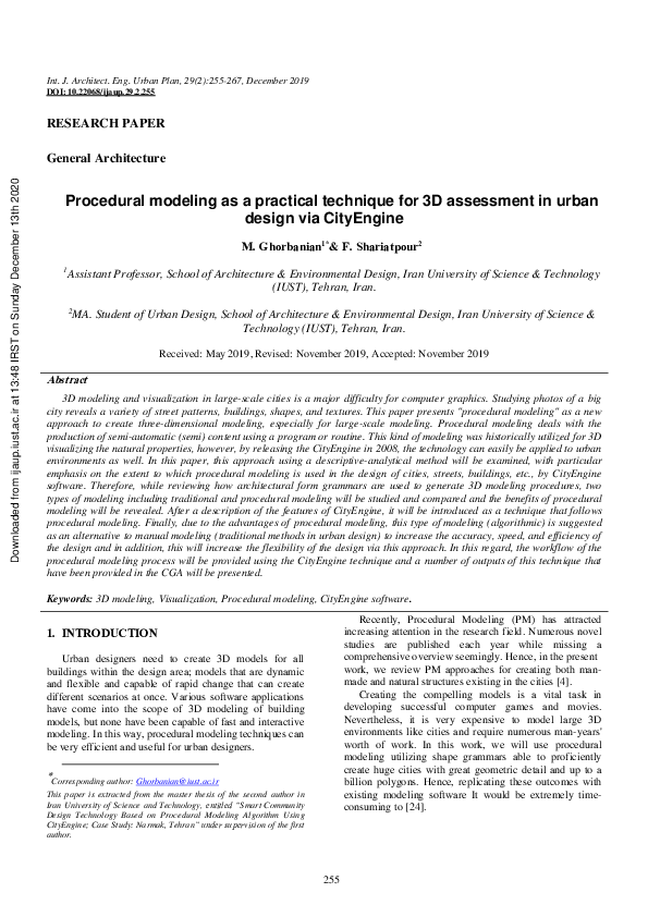 (PDF) Procedural modeling as a practical technique for 3D assessment in ...