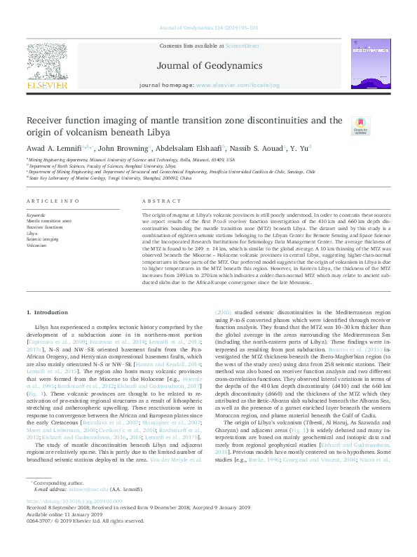 (PDF) Receiver function imaging of mantle transition zone ...