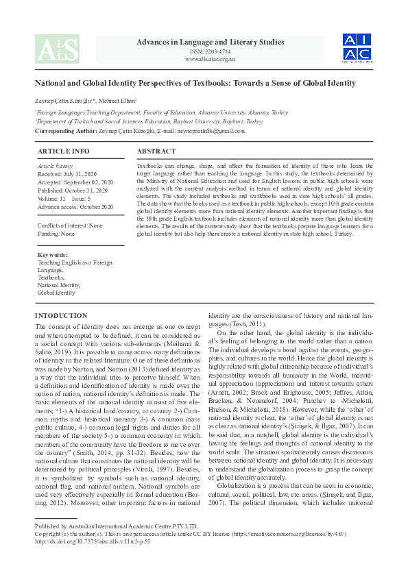 (PDF) National and Global Identity Perspectives of Textbooks: Towards a ...