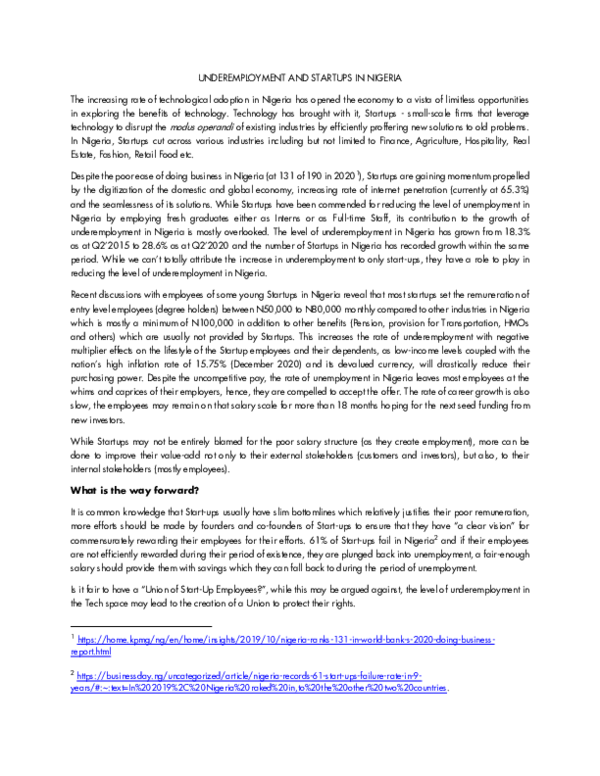 What is underemployment explain with an example image