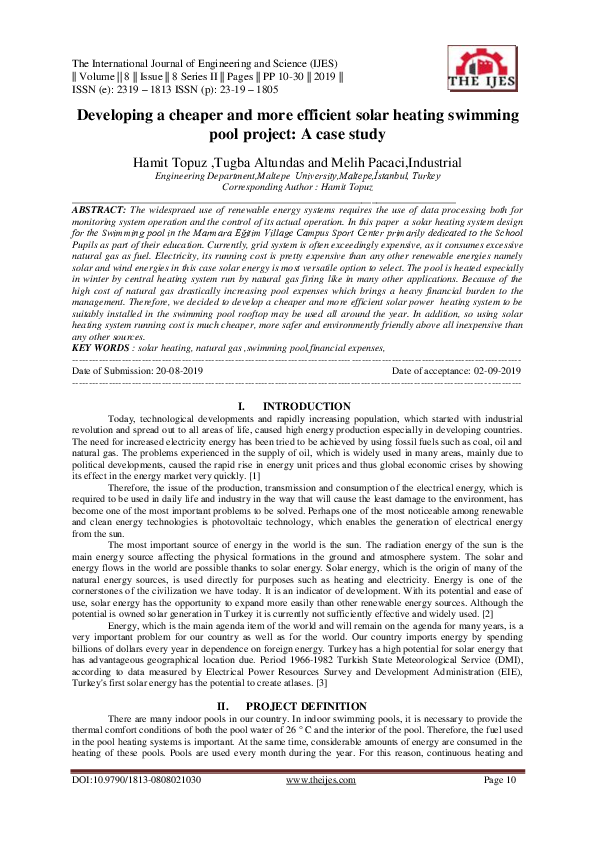 (PDF) Developing a cheaper and more efficient solar heating swimming ...