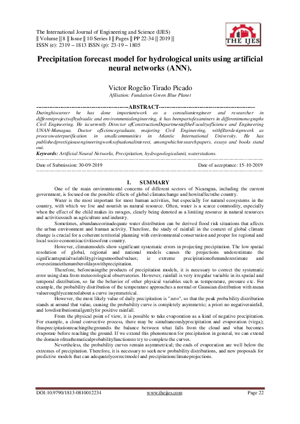 (PDF) Precipitation forecast model for hydrological units using ...