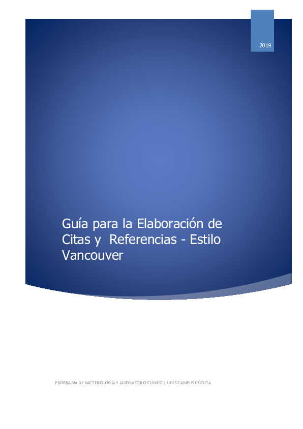 (PDF) Guía de elaboración y citas Vancouver | Fer Oyorzabal - Academia.edu