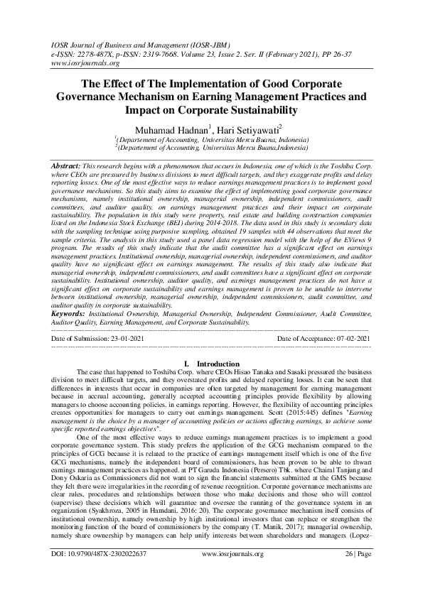 (PDF) The Effect of The Implementation of Good Corporate Governance ...
