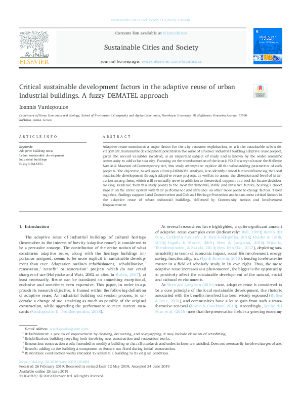 (PDF) Critical sustainable development factors in the adaptive reuse of ...