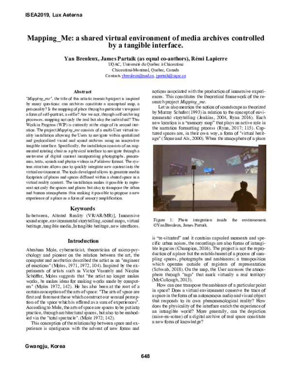 (PDF) Mapping_Me: a shared virtual environment of media archives ...
