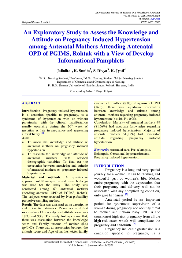 (PDF) An Exploratory Study to Assess the Knowledge and Attitude on ...