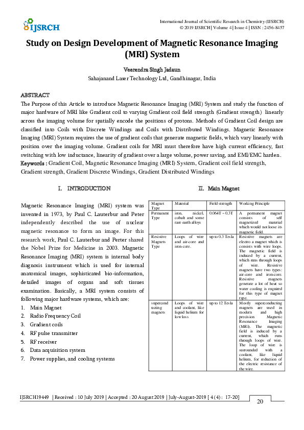 (PDF) Study on Design Development of Magnetic Resonance Imaging (MRI ...