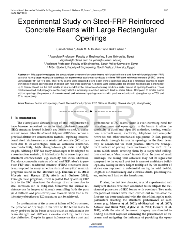 (PDF) Experimental Study on Steel-FRP Reinforced Concrete Beams with ...