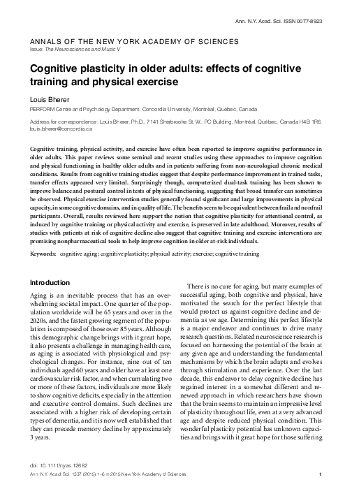 (PDF) Cognitive plasticity in older adults: effects of cognitive ...