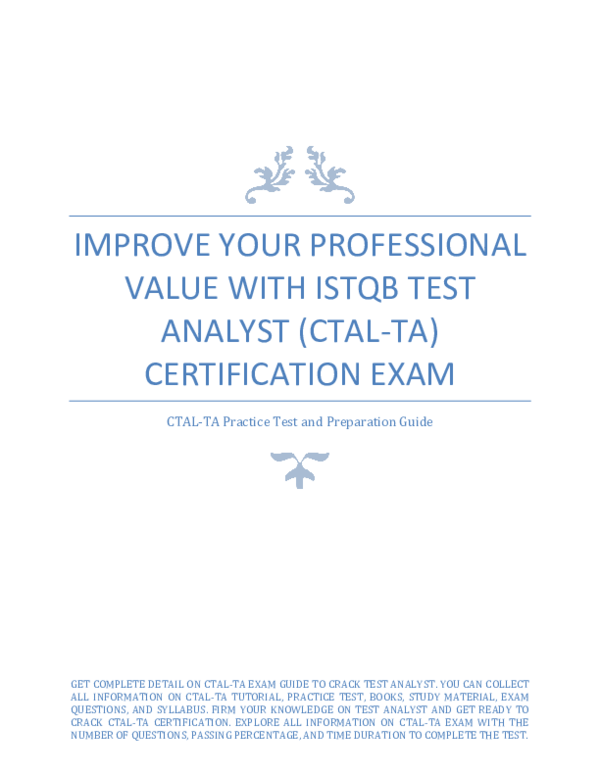 ISTQB-CTAL-TA Simulationsfragen