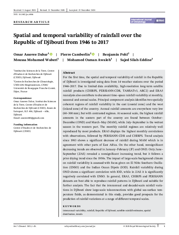 (PDF) Spatial and temporal variability of rainfall over the Republic of ...