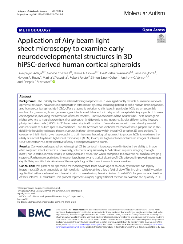 (PDF) Application of Airy beam light sheet microscopy to examine early neurodevelopmental