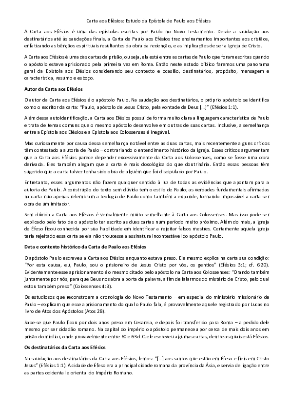 (PDF) Carta aos Efésios Estudo da Epístola de Paulo aos Efésios Marcos Oliveira Academia.edu (PDF) Carta aos Efésios Estudo da Epístola de Paulo aos Efésios Marcos Oliveira Academia.edu