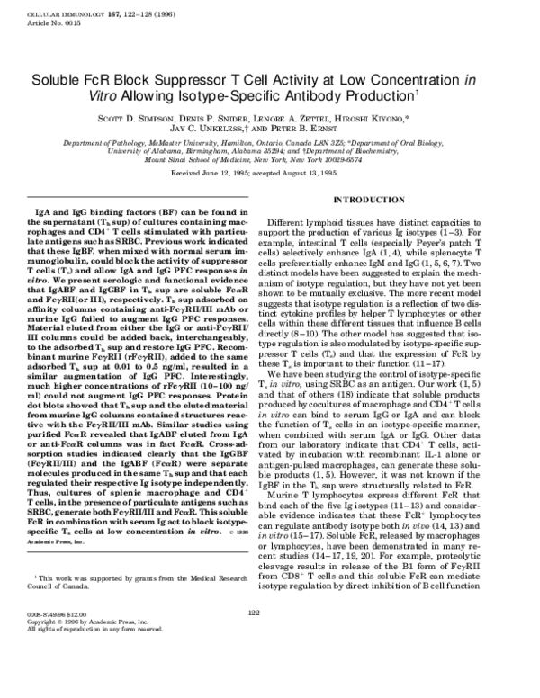 (PDF) Soluble FcR Block Suppressor T Cell Activity at Low ...