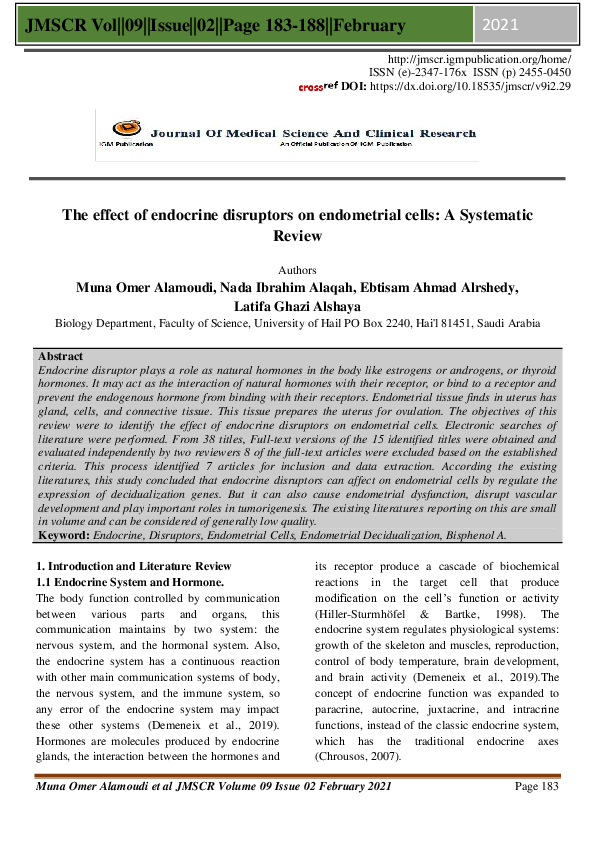 (PDF) The effect of endocrine disruptors on endometrial cells A