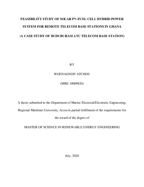 (PDF) FEASIBILITY STUDY OF SOLAR PV-FUEL CELL HYBRID POWER SYSTEM FOR ...